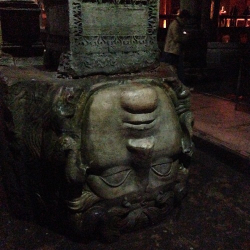 One of the Medusa heads from the Basilica Cistern.